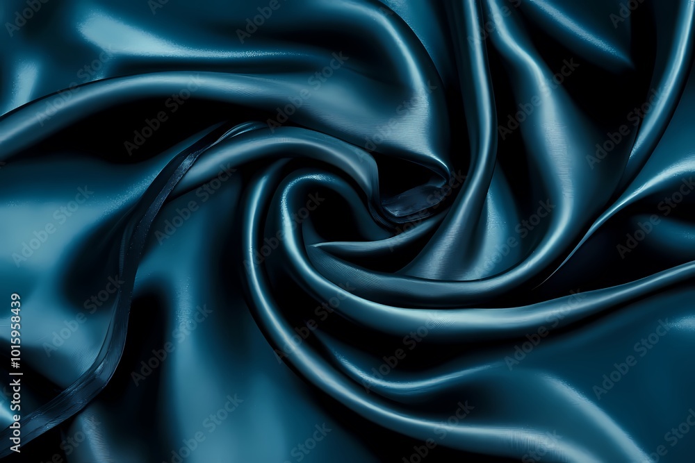Fototapeta premium Deep Navy Blue Solid Fabric Texture Background