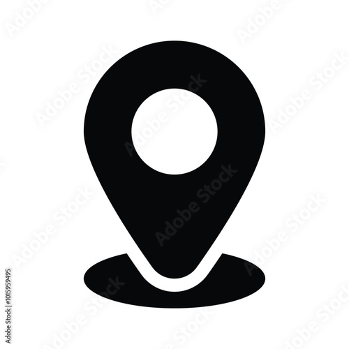 Location pin representing geolocation, GPS, or a specific place vector design