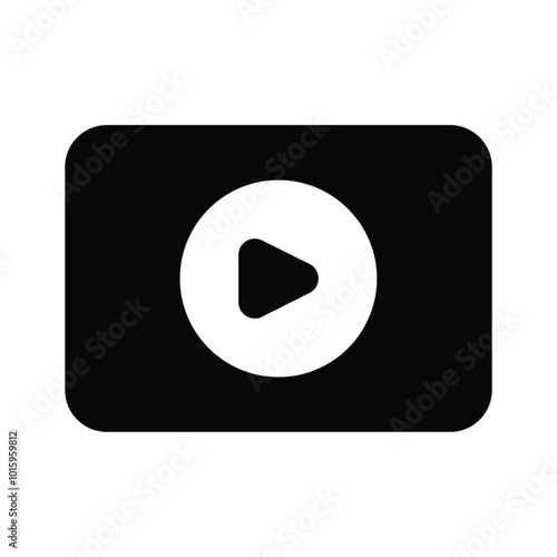 Video play button symbolizing media playback or online content vector