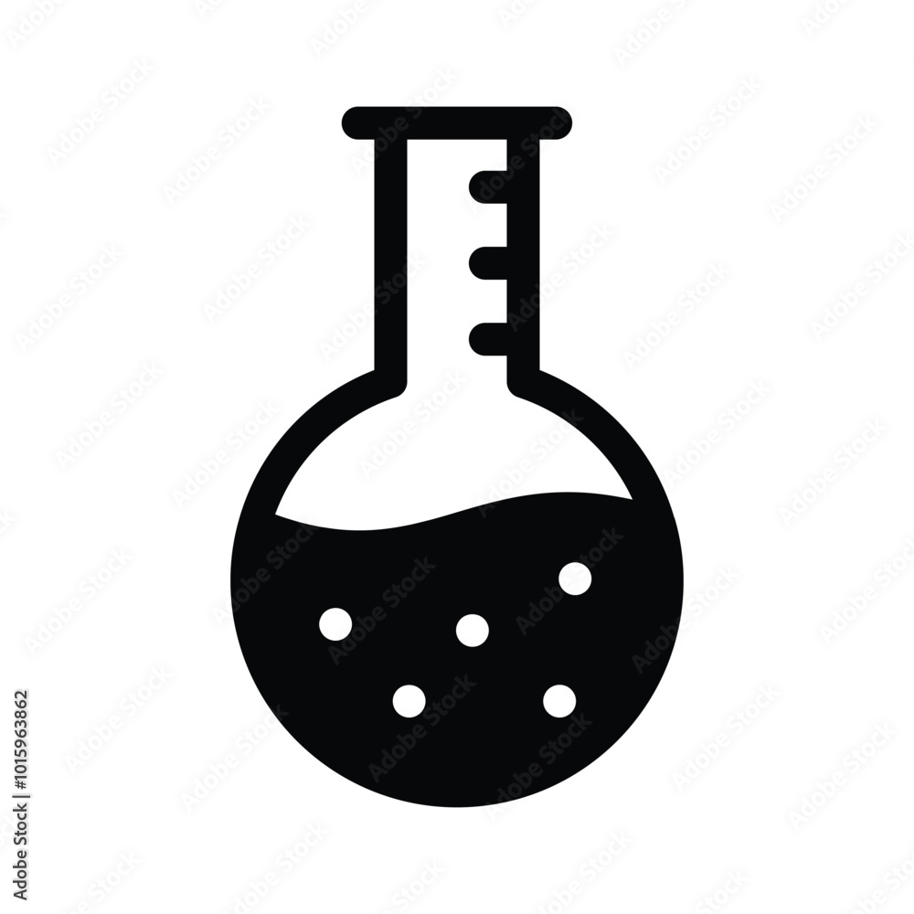 Science, experiment, chemical studies, flask icon in modern style Science, experiment, chemical studies, flask icon in modern style