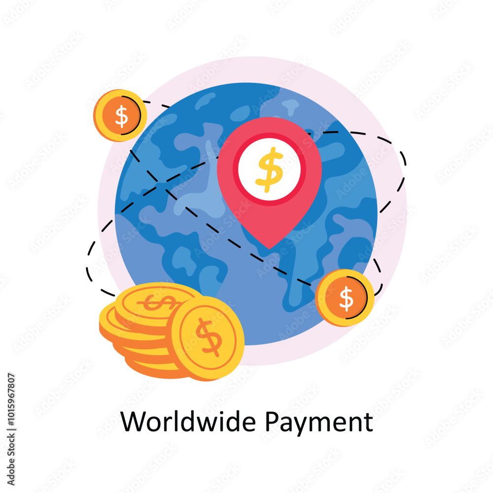 Fototapeta premium Worldwide Payment concepts style illustration. EPS 10 File.