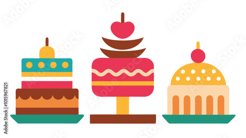 Cakes Icons Set