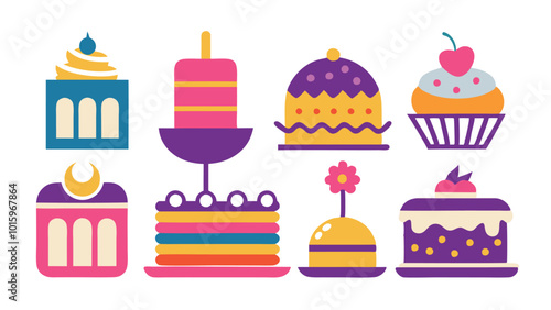 Cakes Icons Set