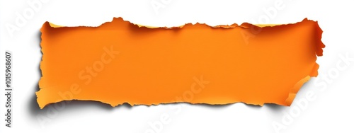 Wallpaper Mural Torn Edge Orange Paper on White Background, vibrant orange sheet with a rough left edge, ideal for text placement, minimalist design Torontodigital.ca