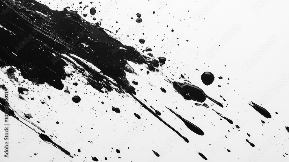 Dynamic Abstract Ink Blots Background with Large Black Blots on Solid White Dynamic Abstract Ink Blots Background with Large Black Blots on Solid White