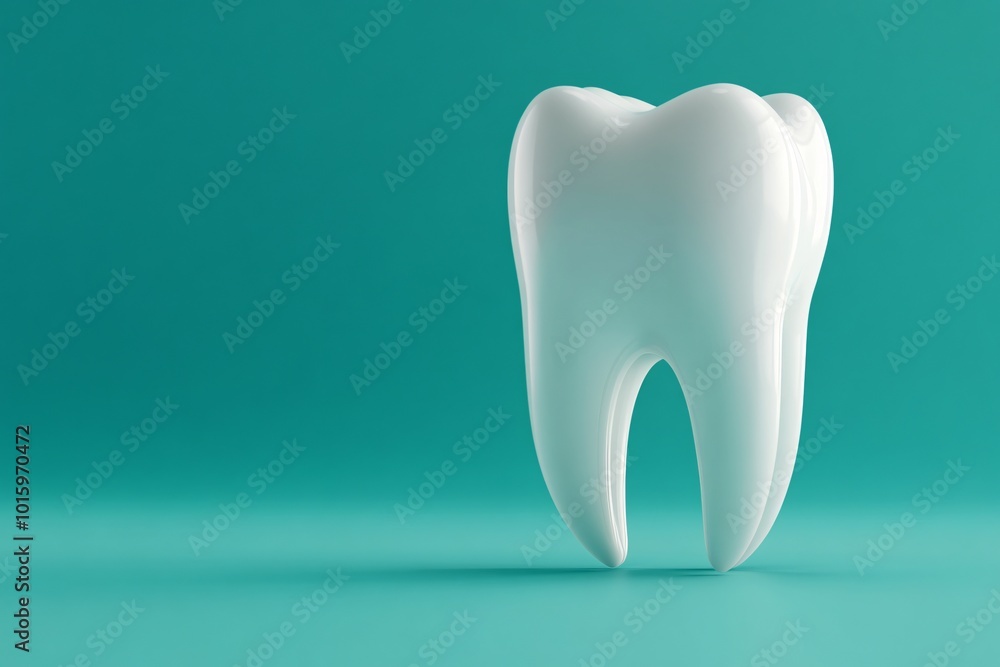 Realistic 3D Molar Tooth on Smooth Background for Dental Hygiene and Care Realistic 3D Molar Tooth on Smooth Background for Dental Hygiene and Care