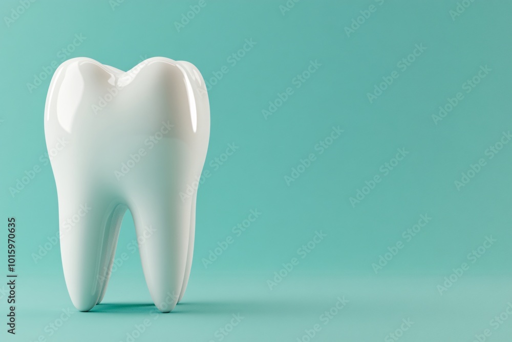 Minimalist 3D Molar Tooth on Soft Light Background for Medical Education and Dental Healthcare Minimalist 3D Molar Tooth on Soft Light Background for Medical Education and Dental Healthcare