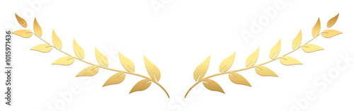 Gold laurel wreath, Golden laurel olive branches greek wreath vector illustration, A winner award of olive, stars of victory symbol, achievement heraldry symbol isolated on white background