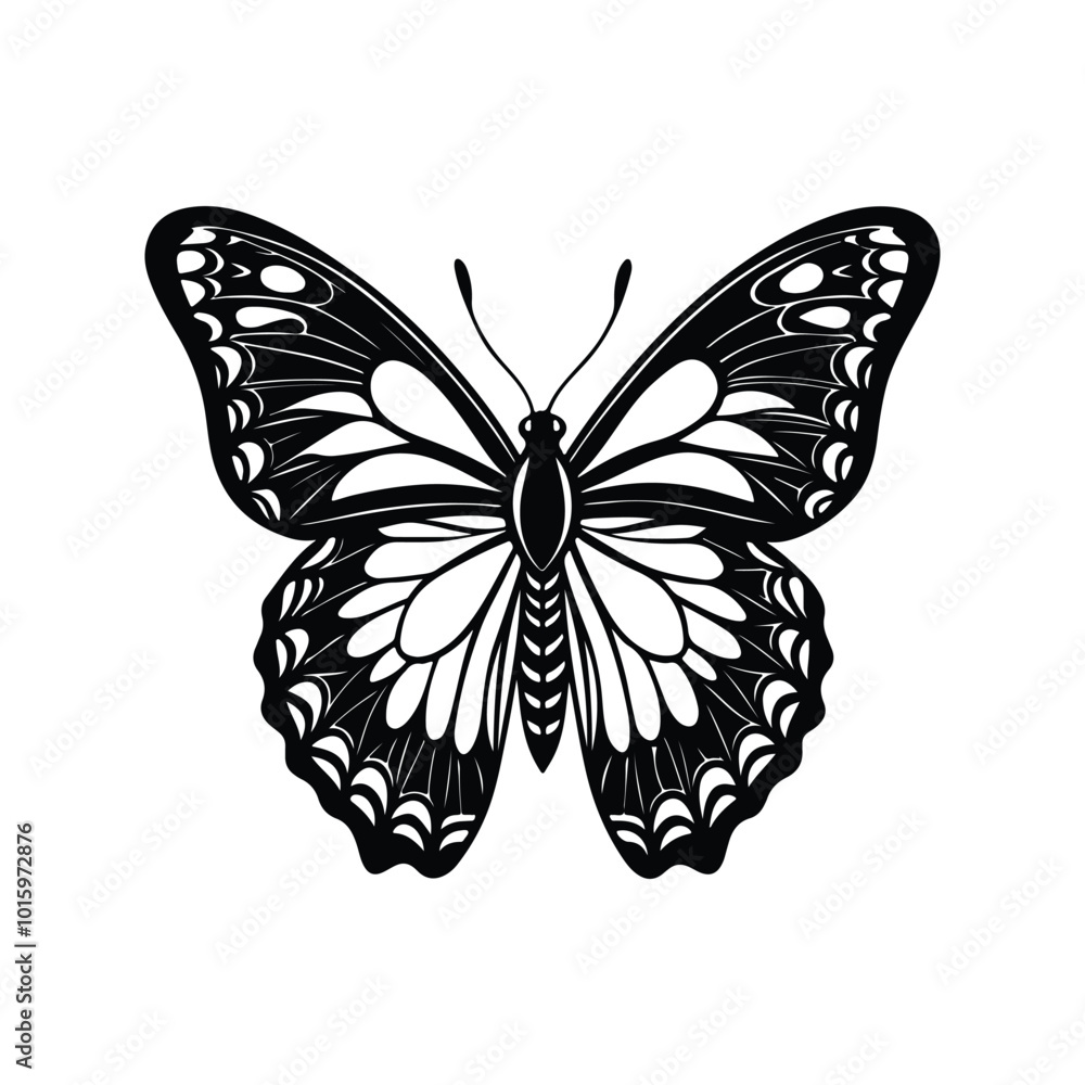 Butterfly silhouette icon. Vector illustration Butterfly silhouette icon. Vector illustration