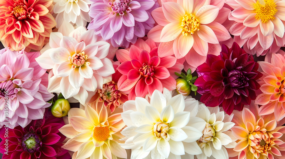 colourful dahlia flowers background banner colourful dahlia flowers background banner