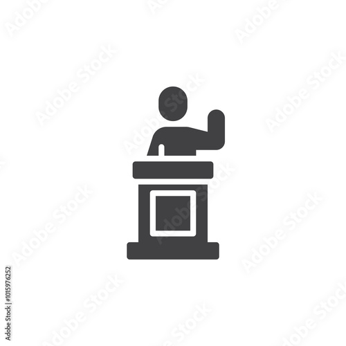 Witness giving testimony in court vector icon