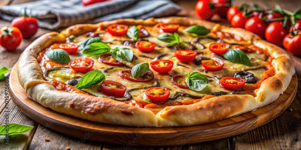Close-up image of a mouthwatering homemade pizza straight out of the oven , fresh, baked, homemade, pizza, dough Close-up image of a mouthwatering homemade pizza straight out of the oven , fresh, baked, homemade, pizza, dough
