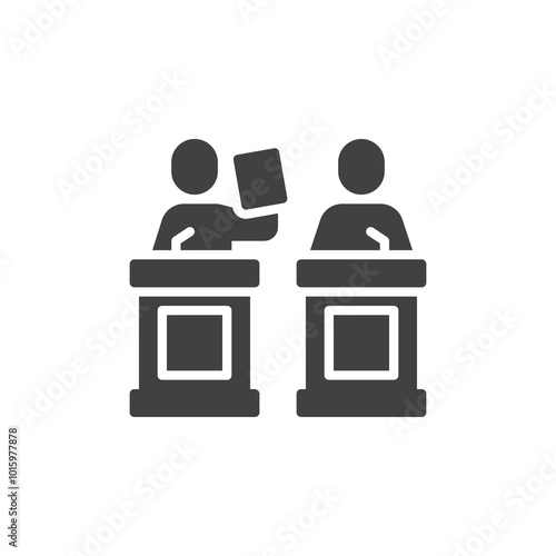 law, debate vector icon