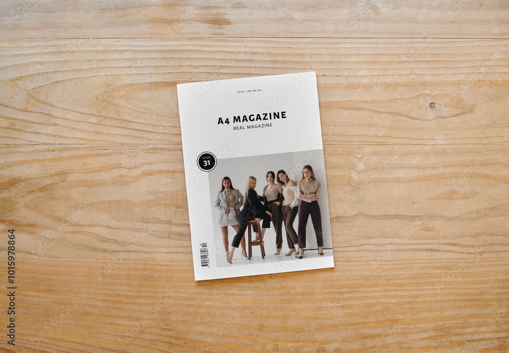 Mockup Of Closed A4 Magazine With Customized Cover Stock Template ...