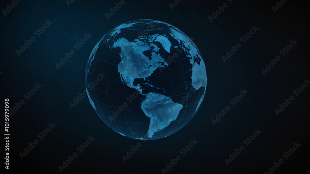 Hologram of earth against dark background Hologram of earth against dark background