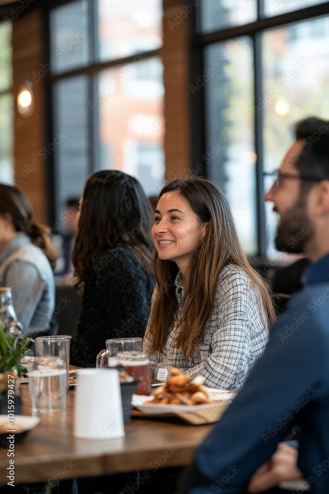 Happy hour focused on team-building activities and drinks. Employees are participating in fun games while enjoying snacks and drinks, Generative AI Happy hour focused on team-building activities and drinks. Employees are participating in fun games while enjoying snacks and drinks, Generative AI
