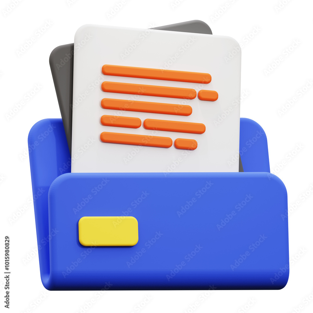 3d file folder icon. for organizing documents or office supplies in a professional setting 3d file folder icon. for organizing documents or office supplies in a professional setting