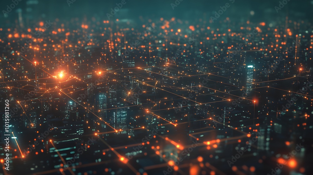 Wireless network and connection city. Wireless network and connection city.