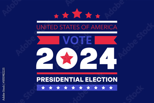 2024 Presidential Election Poster with Stars and Red Banner Design
