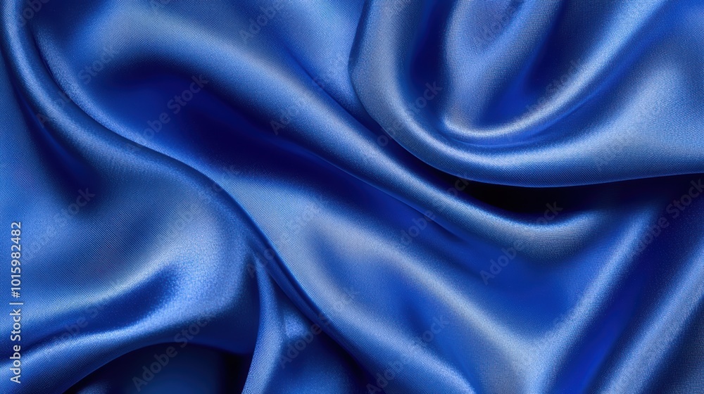 Fototapeta premium Luxurious blue satin fabric texture for elegant backgrounds