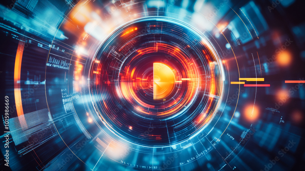 Abstract circular advanced technology device Abstract circular advanced technology device