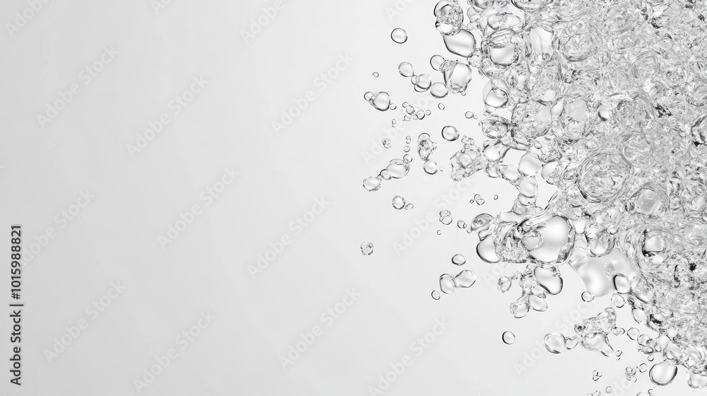 Sparkling water bubbles on bright background Sparkling water bubbles on bright background