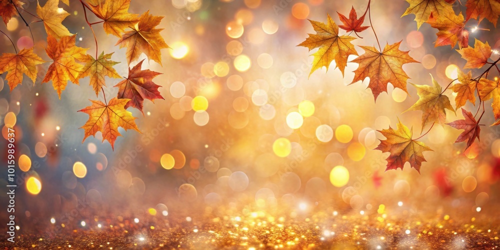 An abstract background featuring glittering bokeh lights and autumn leaves , autumn, leaves, fall, abstract, background An abstract background featuring glittering bokeh lights and autumn leaves , autumn, leaves, fall, abstract, background