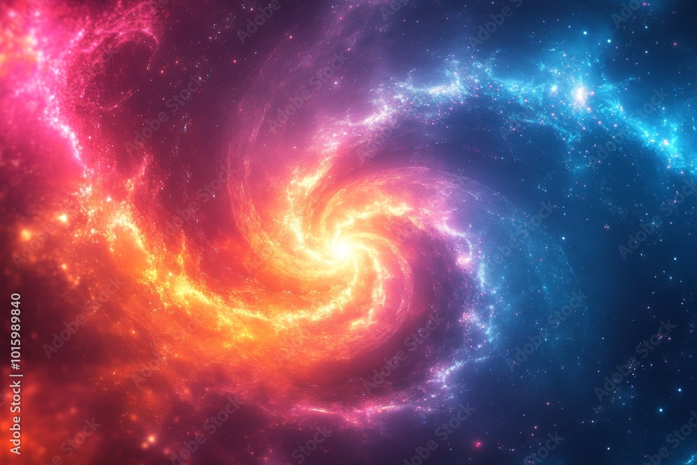 Cosmic Nebula Galaxy Spiral Background With Stars Fire and Light Cosmic Nebula Galaxy Spiral Background With Stars Fire and Light