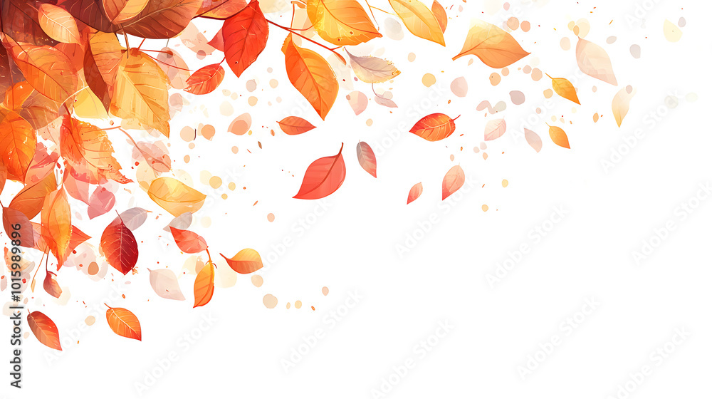 Falling Autumn Leaves White Background Falling Autumn Leaves White Background