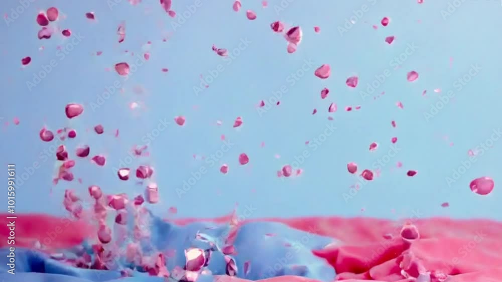 colorful splash of water in a drop of water on pink background. colorful splash of water in a drop of water on pink background.