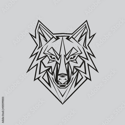 Wolf Vintage Logo Stock Vector template design 