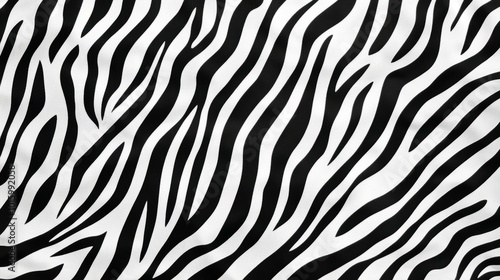 Abstract black and white monochrome soft bend zebra pattern striped line art pattern background, elegant seamless texture for modern wallpaper, graphic design, interior decor, and textile print
