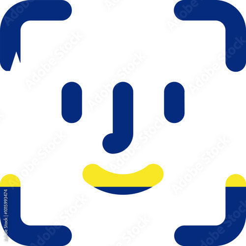 CURACAO flag on Face ID outline icon