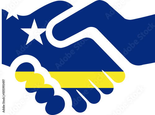 CURACAO Flag on Handshake icon