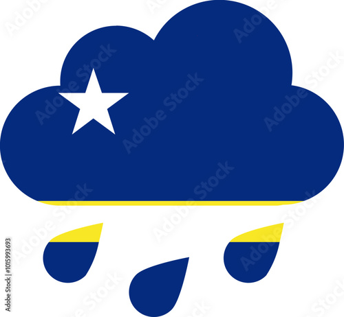 CURACAO flag on Rain Drops Icon