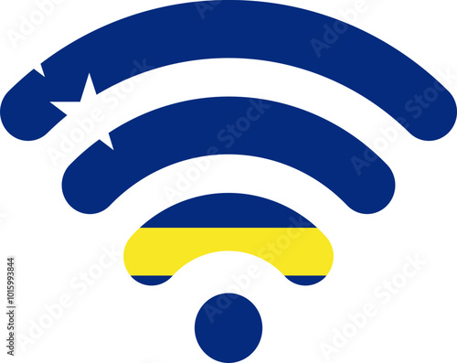 CURACAO Flag On Wifi Icon
