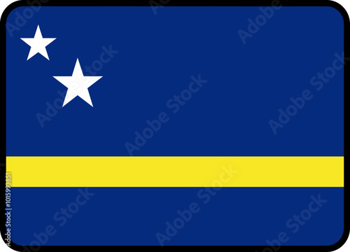 CURACAO Flag Rounded Rectangle Icon
