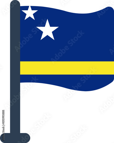 CURACAO Flag Rounded