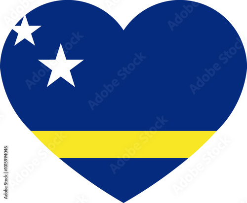 Heart Icon inside CURACAO Flag