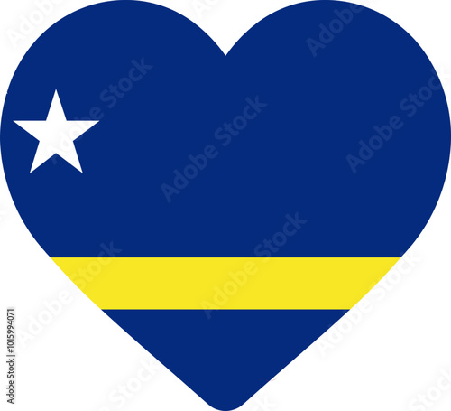 Heart Icon on CURACAO Flag