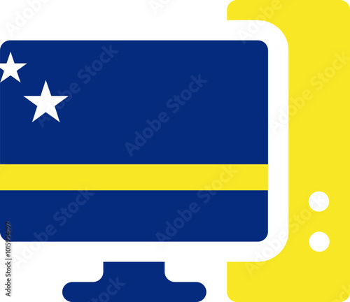 Monitor and CPU icon CURACAO Flag