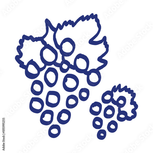 Bunch of grapes. Hand drawn doodle vector sketch. Sweet food