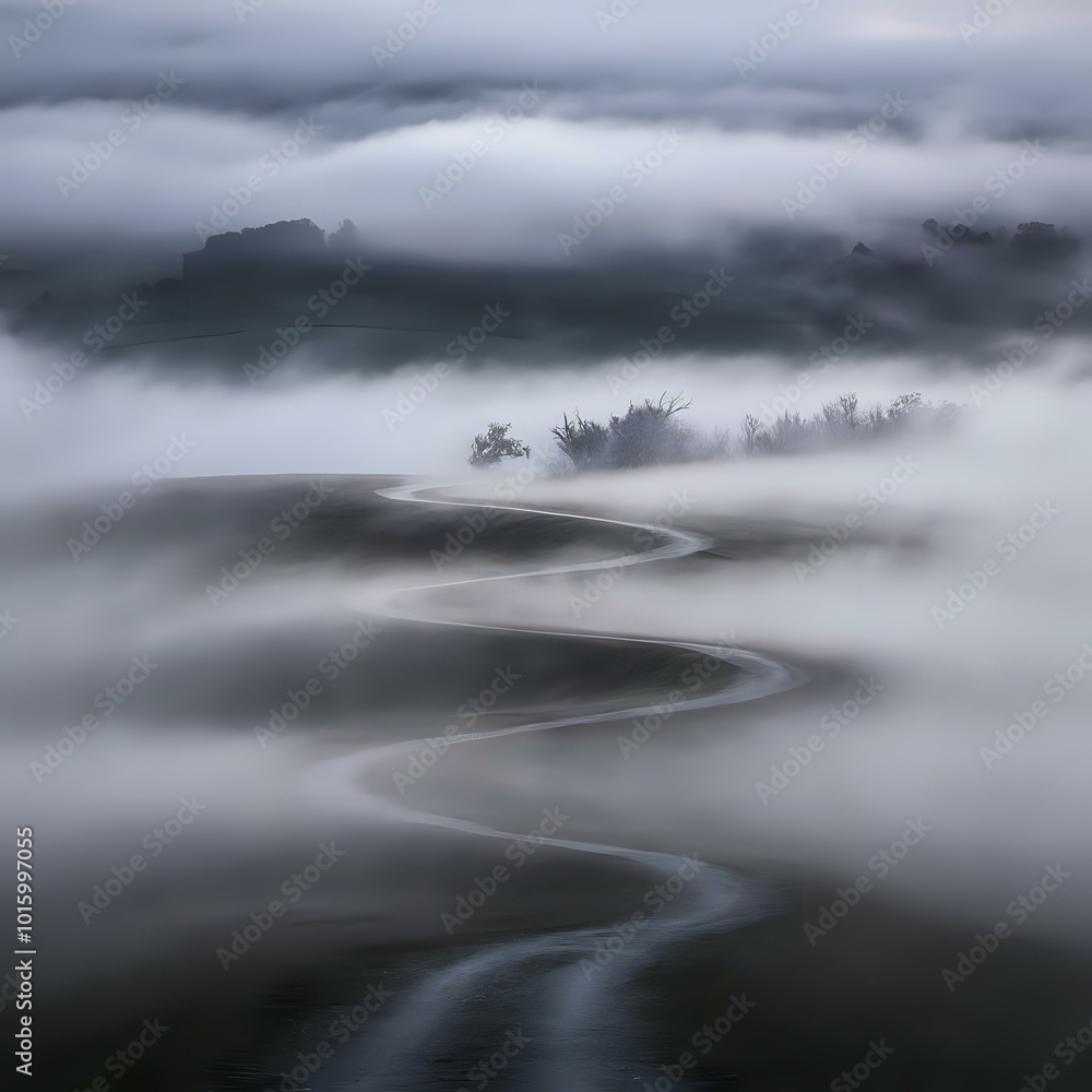 Fototapeta premium Misty Mountain Trail