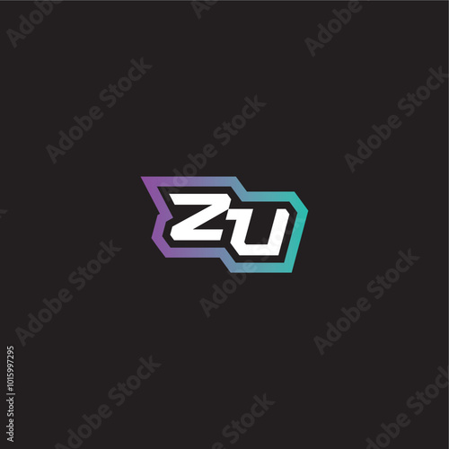 ZU letter dynamic and bold concept modern esport gaming monogram logo