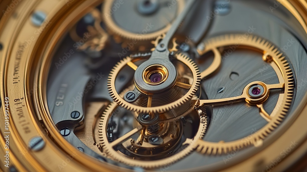 Close-up of a Complex Watch Mechanism Close-up of a Complex Watch Mechanism