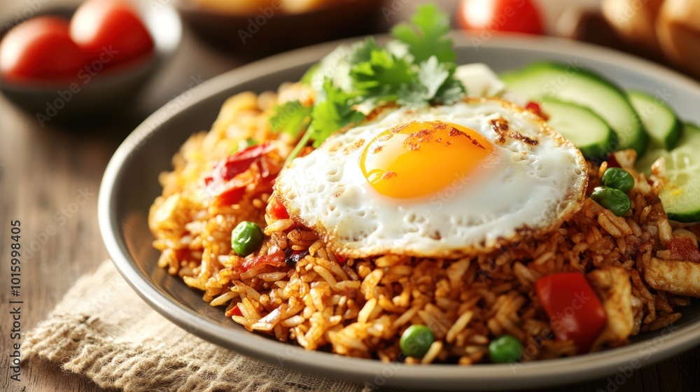 Delicious Fried Rice with Egg and Cucumber Delicious Fried Rice with Egg and Cucumber