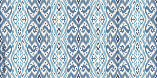 Ethnic ikat seamless pattern.beautiful pattern. folk embroidery,bohemian style,aztec geometric art print.ethnic ikat abstract art.Seamless fabric. Ikat design for fabric, carpet, wallpaper, clothing.