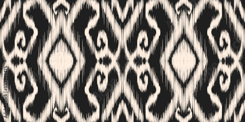 Ethnic ikat seamless pattern.beautiful pattern. folk embroidery,bohemian style,aztec geometric art print.ethnic ikat abstract art.Seamless fabric. Ikat design for fabric, carpet, wallpaper, clothing.