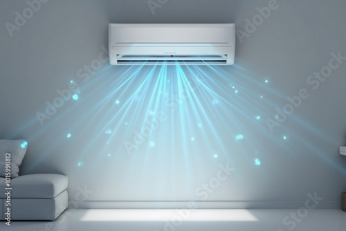 Cool and Fresh Air Flow from Modern Air Conditioner - Efficient Home Cooling photo