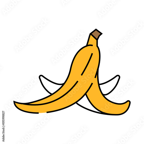 banana peel slippery line icon vector. banana peel slippery sign. isolated symbol illustration